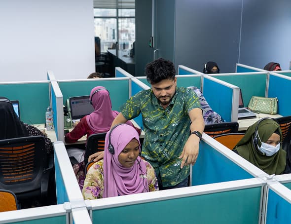 Professional providing remote back-office support