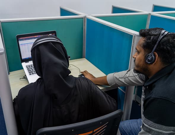 Professional providing remote back-office support
