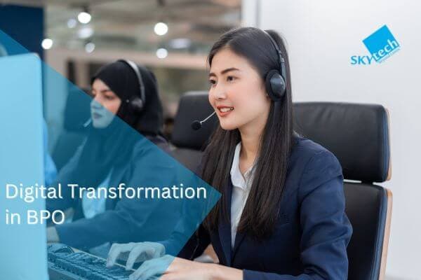 a girl is working on call center wearing headphone